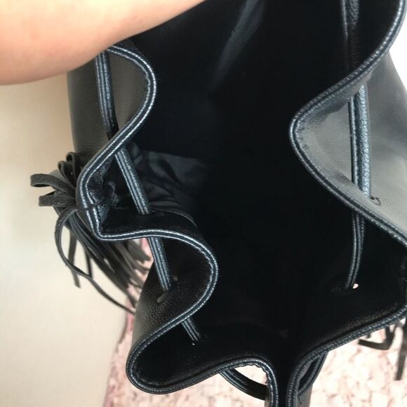 Victoria’s secret fringe black bucket backpack - Picture 6 of 10